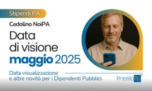 Dipendente della Pubblica Amministrazione che legge dallo smartphone l'importo dello stipendio PA di maggio 2025 sul Cedolino NoiPA